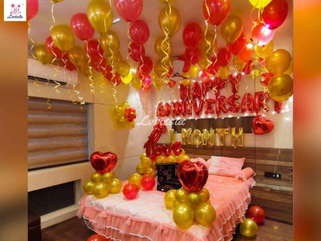 1st Month Anniversary Decoration At Home 003