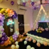 Adoring Anniversary Decoration With Balloon Ring & Canopy At Home