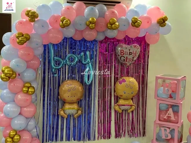 Baby Shower Decoration With Pastel Balloon Arch 002