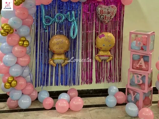 Baby Shower Decoration With Pastel Balloon Arch 003