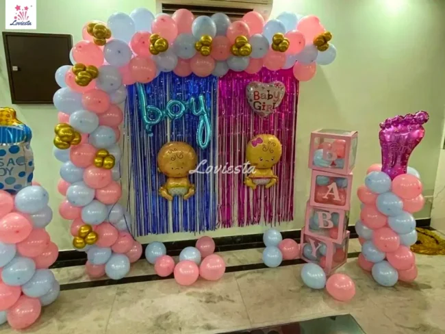 Baby Shower Decoration With Pastel Balloon Arch 004