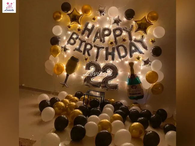 Elegant Birthday Balloon Decoration Surprise For Him
