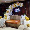 Golden & White Baby Shower Balloon Ring Decoration