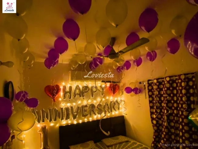 Lite Happy Anniversary Balloon Decoration At Home 002