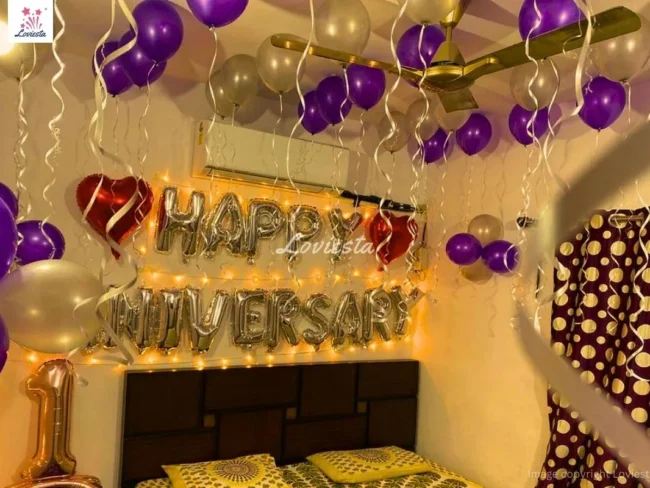 Lite Happy Anniversary Balloon Decoration At Home 003