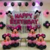 Minnie Mouse Theme Balloon Decoration At Home