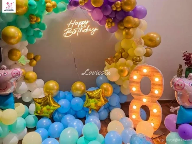 Peppa Ping Balloon Ring Decoration For Birthday Celebration 002