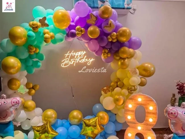 Peppa Ping Balloon Ring Decoration For Birthday Celebration 003