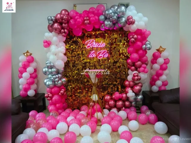 Premium Bride To Be Shimmer Backdrop Decoration