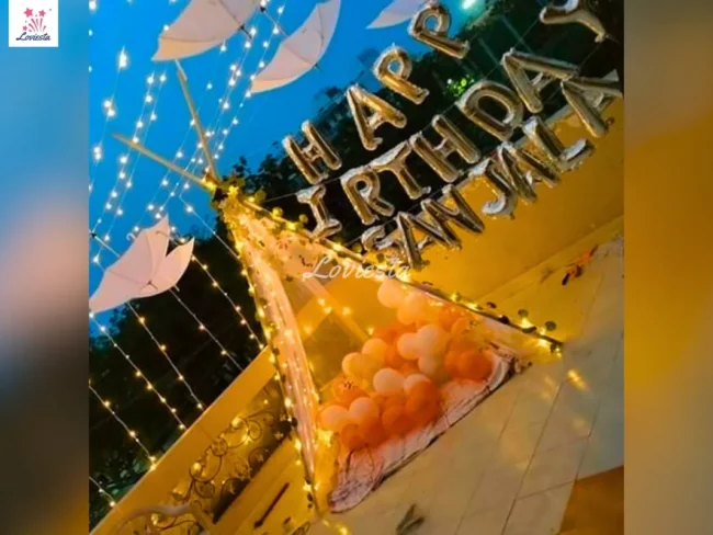 Umbrella Decoration With Frame Canopy on Rooftop At Home 003