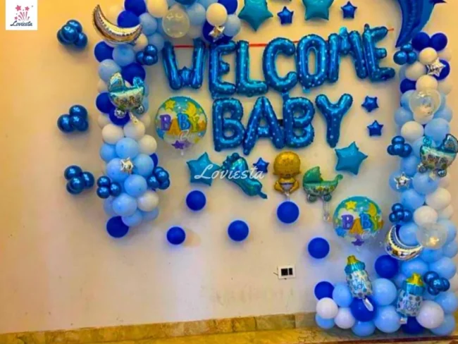 Welcome Baby Boy Decoration At Home 002