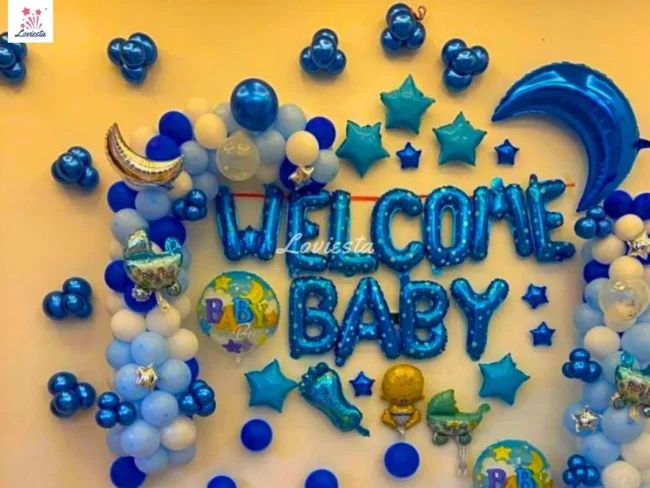 Welcome Baby Boy Decoration At Home 003