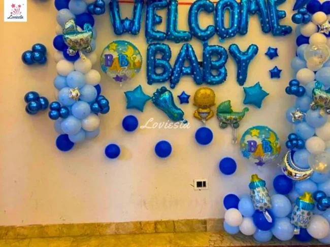 Welcome Baby Boy Decoration At Home 004