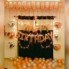 Birthday Decoration With Rosegold & Silver Metallic Balloons