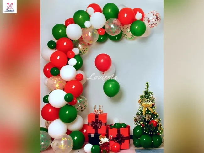 Balloon Arch Decoration For Christmas Celebration At Home