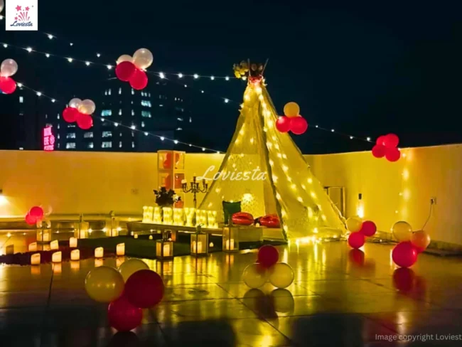 Private Rooftop Candlelight Dinner In Sector 15 Gurugram