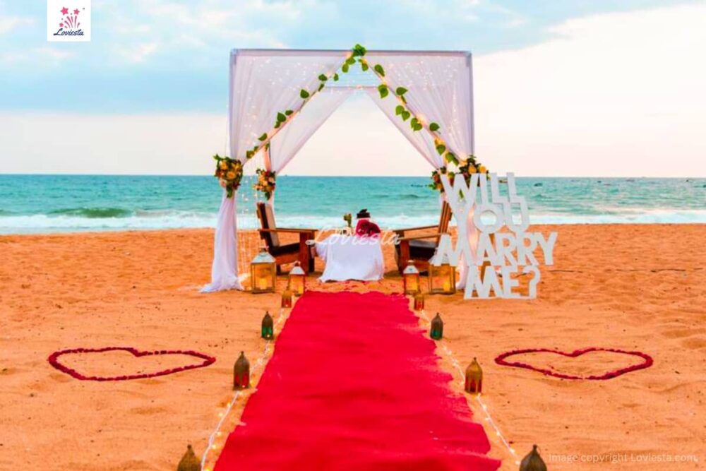 Marriage Proposal Cabana Dining At Beach In Goa