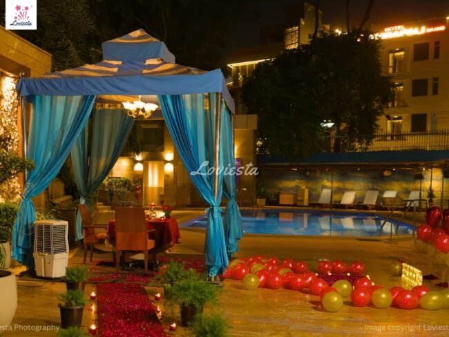 Poolside Dinner & Proposal At Jaypee Siddharth New Delhi