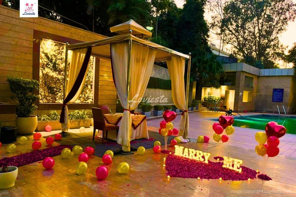 Romantic Dinner & Proposal In Cabana At Jaypee Siddharth New Delhi 001