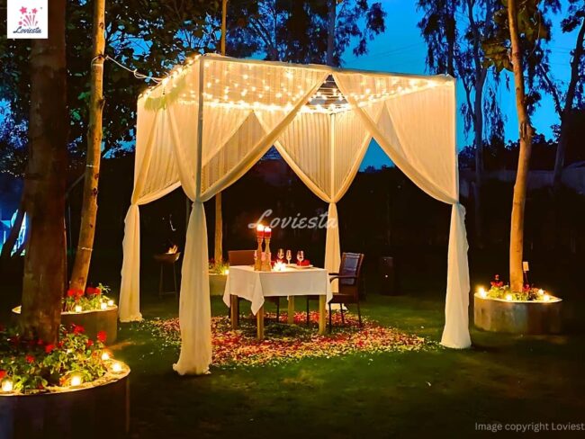 Private Cabana Candlelight Dinner Under The Sky In Gurugram