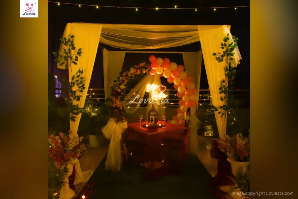 Private Cabana Rooftop Candlelight Dinner Sector 52 Gurugram