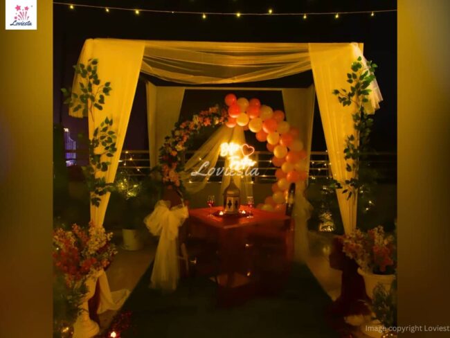 Private Cabana Rooftop Candlelight Dinner Sector 52 Gurugram