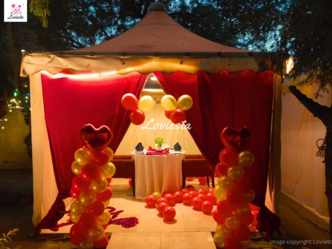 Proposal Dinner Date Inside Cabana At Hyatt Place, Gurugram